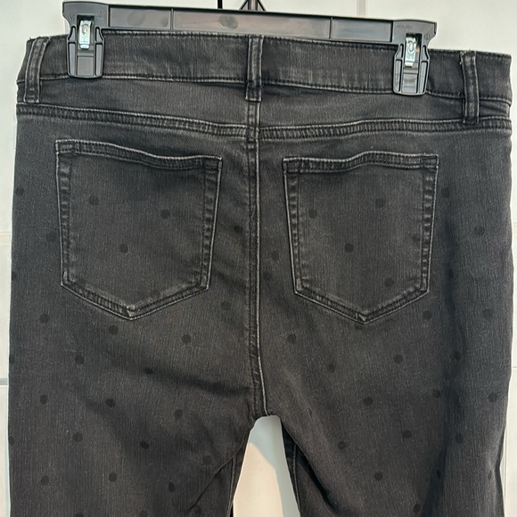 Loft Black Polka Dot Skinny Jeans Women Size 10 - Picture 7 of 9